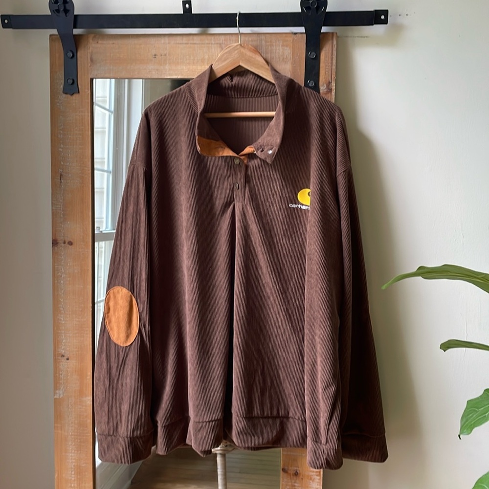 Carhartt Corduroy 1/4 Button Pullover Size 2X